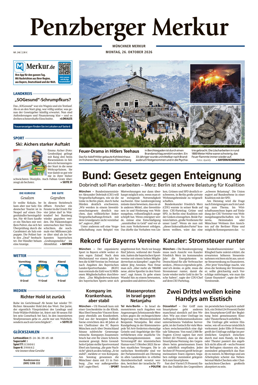 Penzberger Merkur vom Montag, 26.10.2026