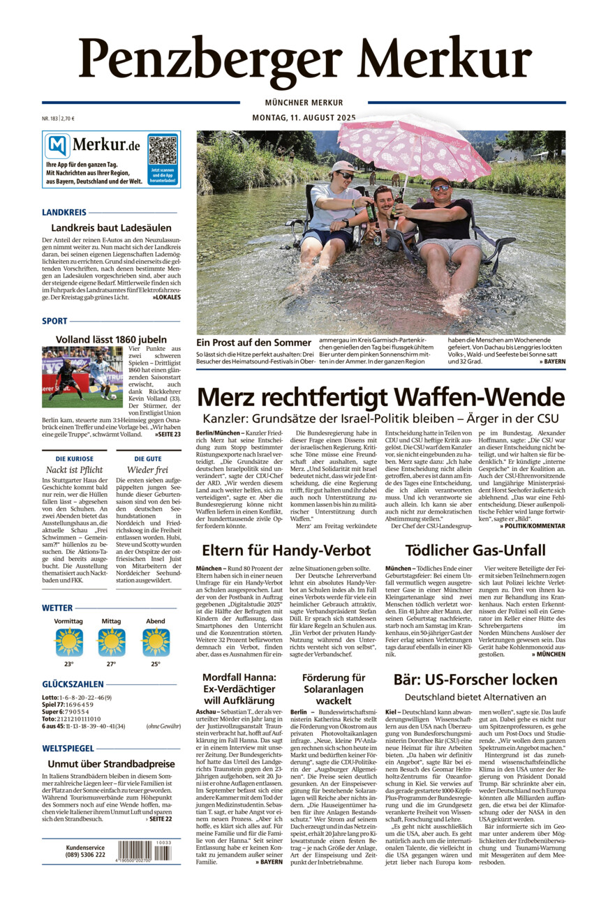 Penzberger Merkur vom Montag, 11.08.2025