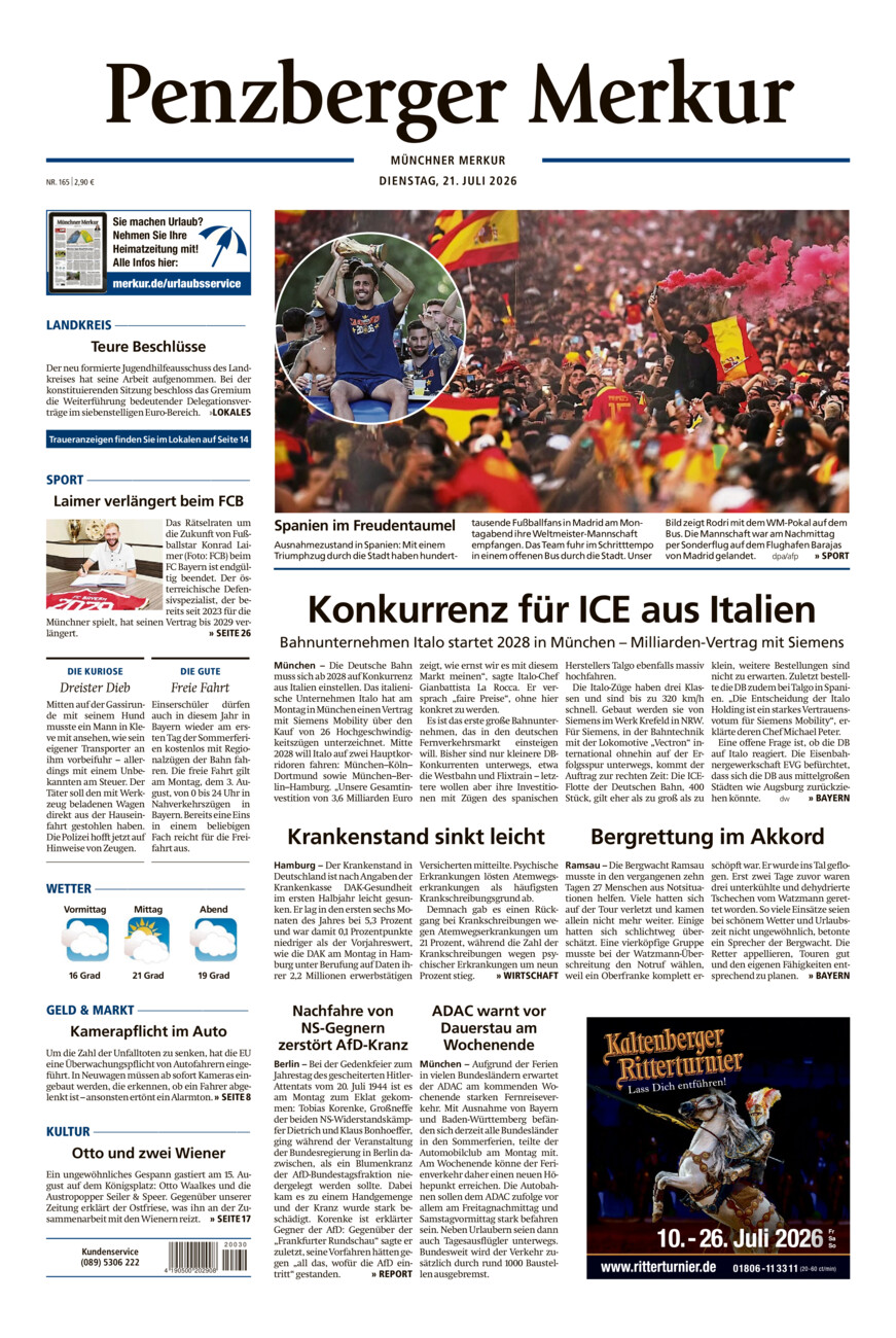 Penzberger Merkur vom Dienstag, 21.07.2026