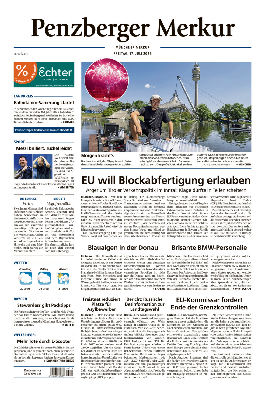 Penzberger Merkur vom Freitag, 17.07.2026