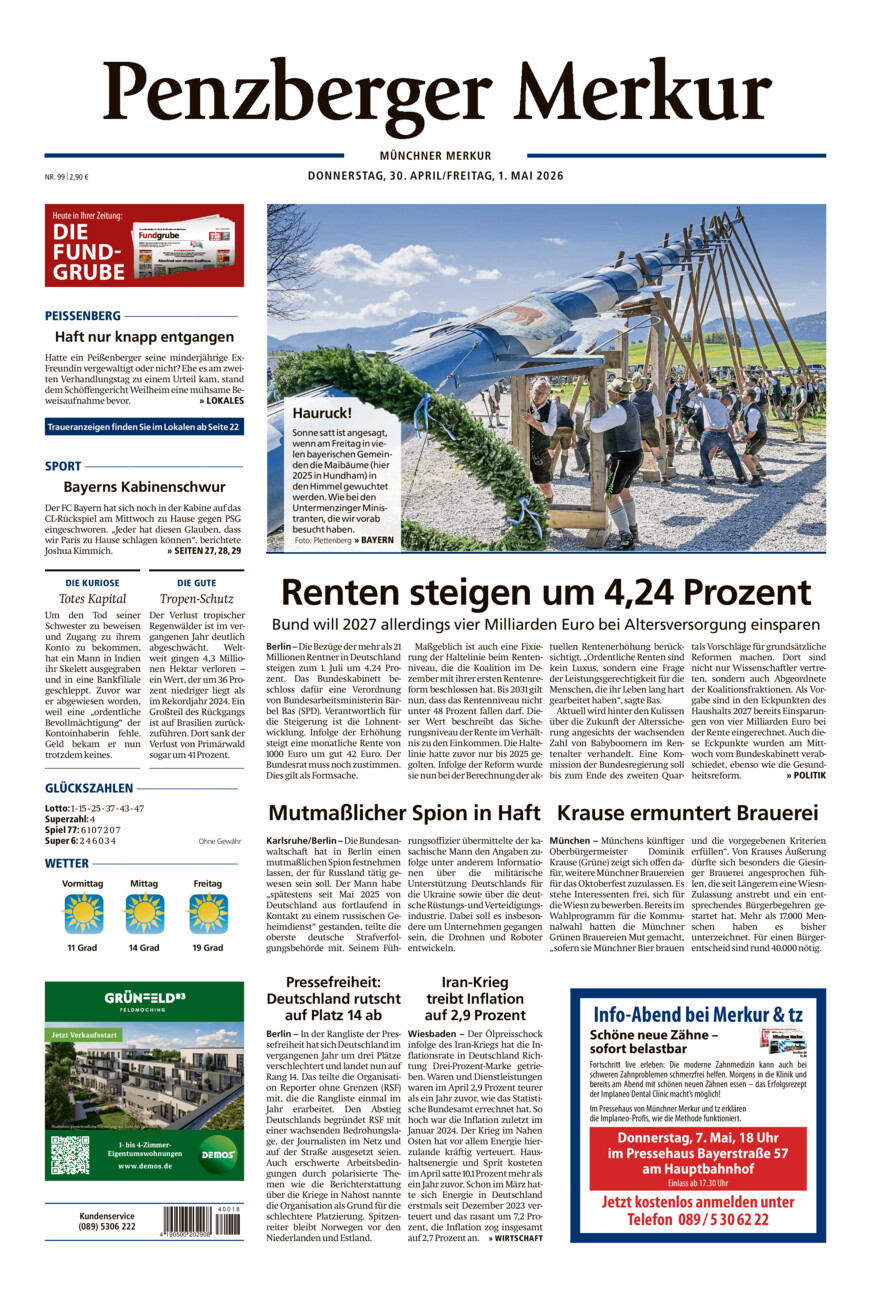 Penzberger Merkur vom Donnerstag, 30.04.2026