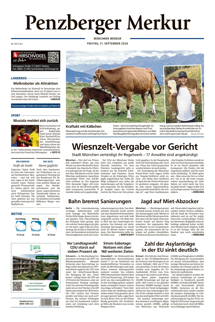 Penzberger Merkur vom Freitag, 11.09.2026