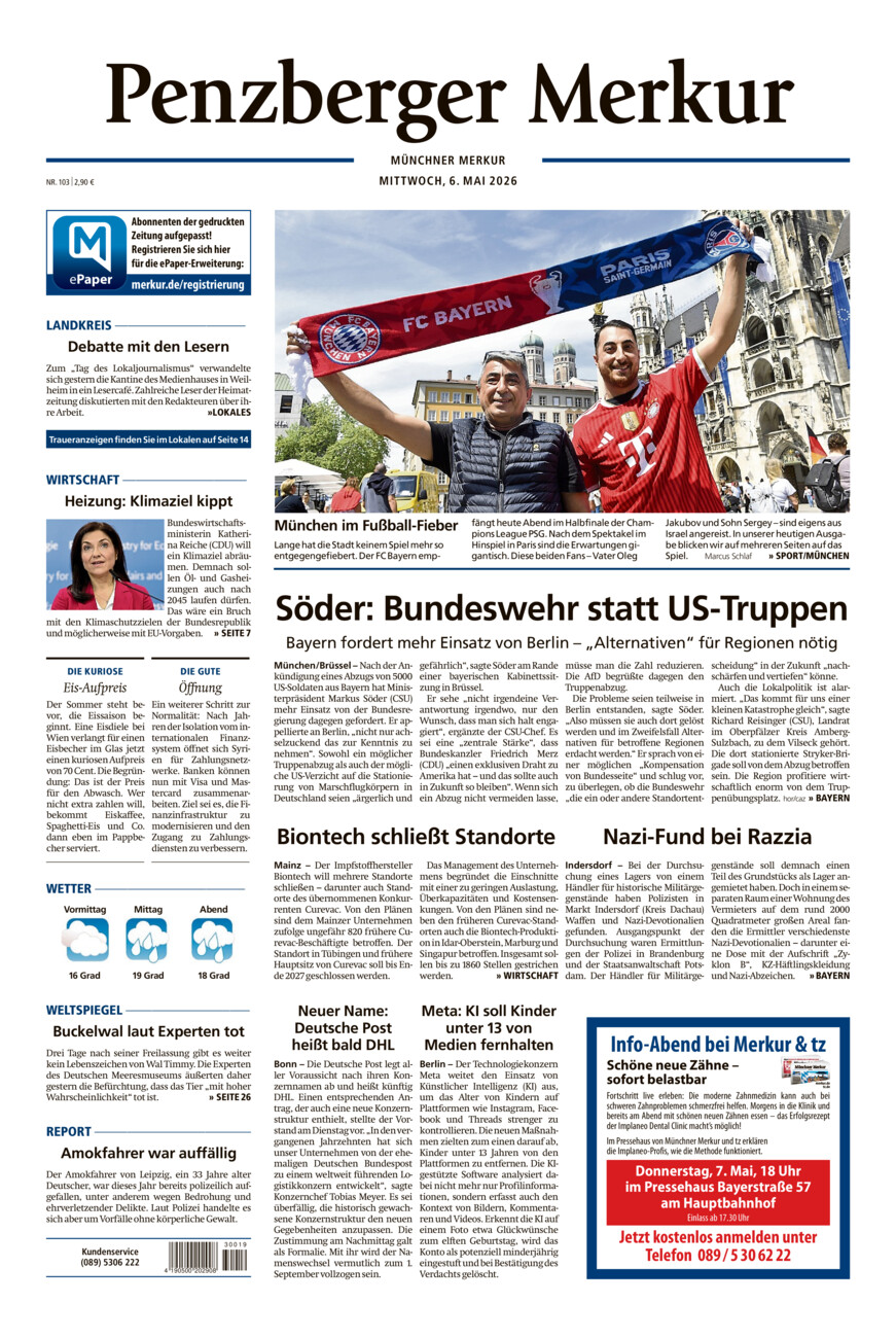 Penzberger Merkur vom Mittwoch, 06.05.2026
