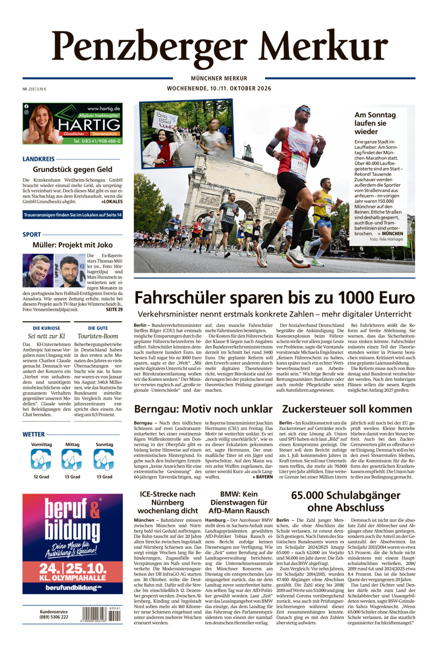 Penzberger Merkur vom Samstag, 10.10.2026