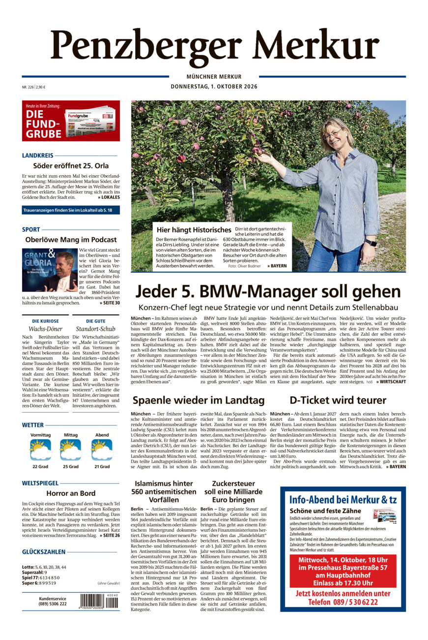 Penzberger Merkur vom Donnerstag, 01.10.2026