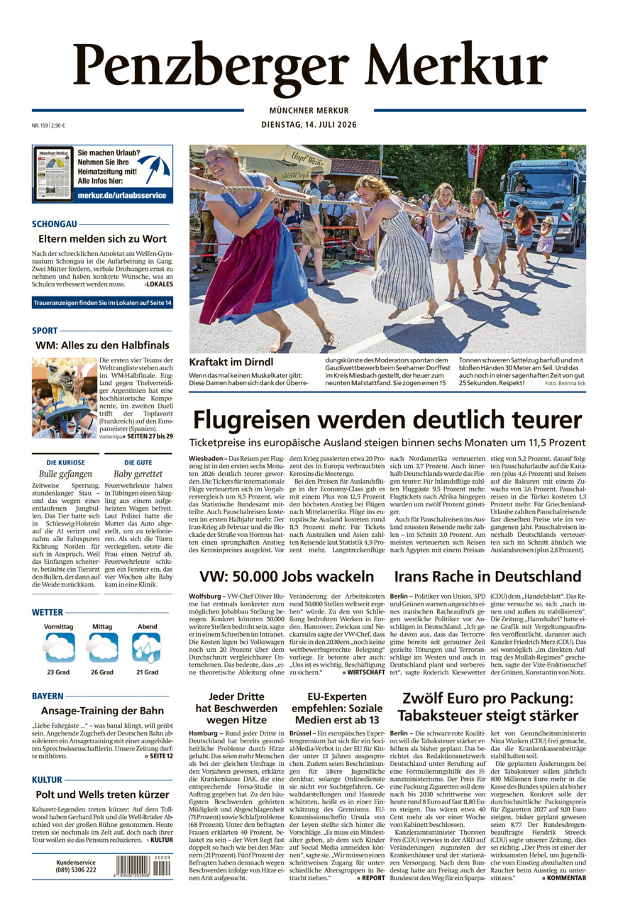 Penzberger Merkur vom Dienstag, 14.07.2026