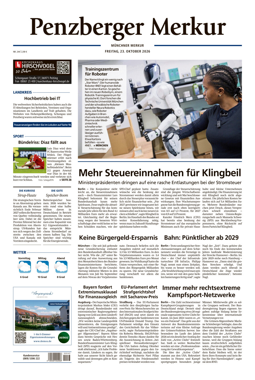 Penzberger Merkur vom Freitag, 23.10.2026