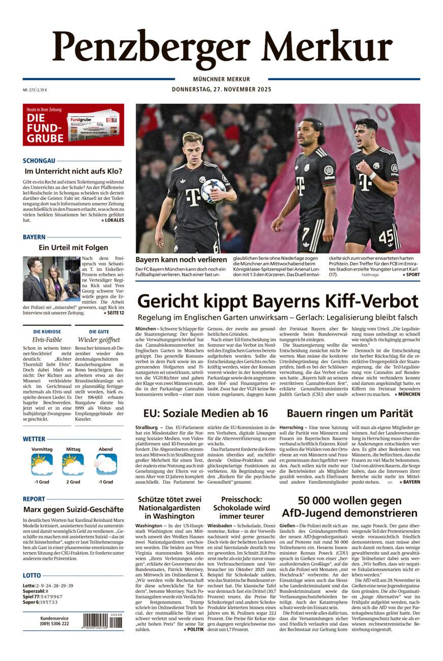 Penzberger Merkur vom Donnerstag, 27.11.2025