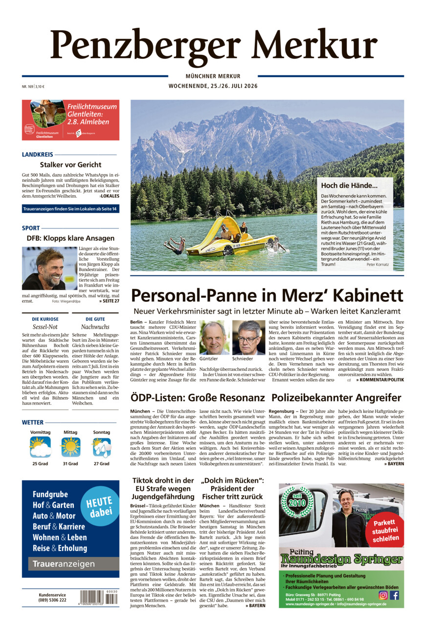 Penzberger Merkur vom Samstag, 25.07.2026