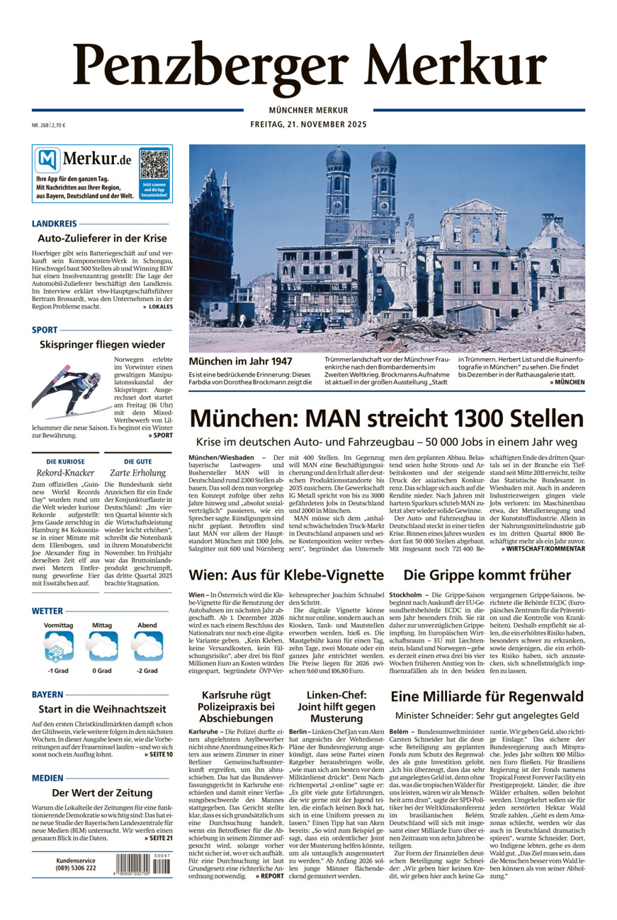 Penzberger Merkur vom Freitag, 21.11.2025