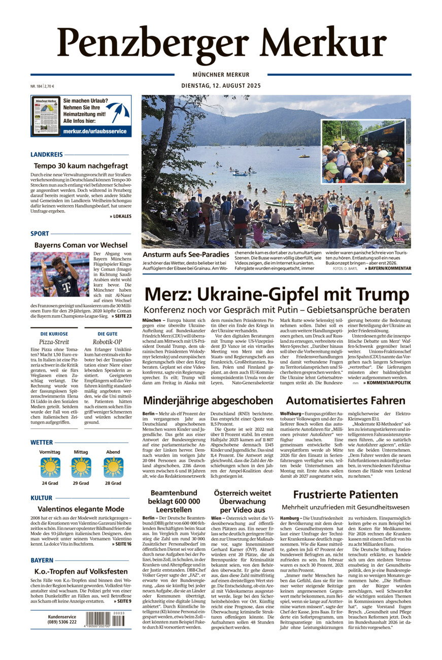 Penzberger Merkur vom Dienstag, 12.08.2025