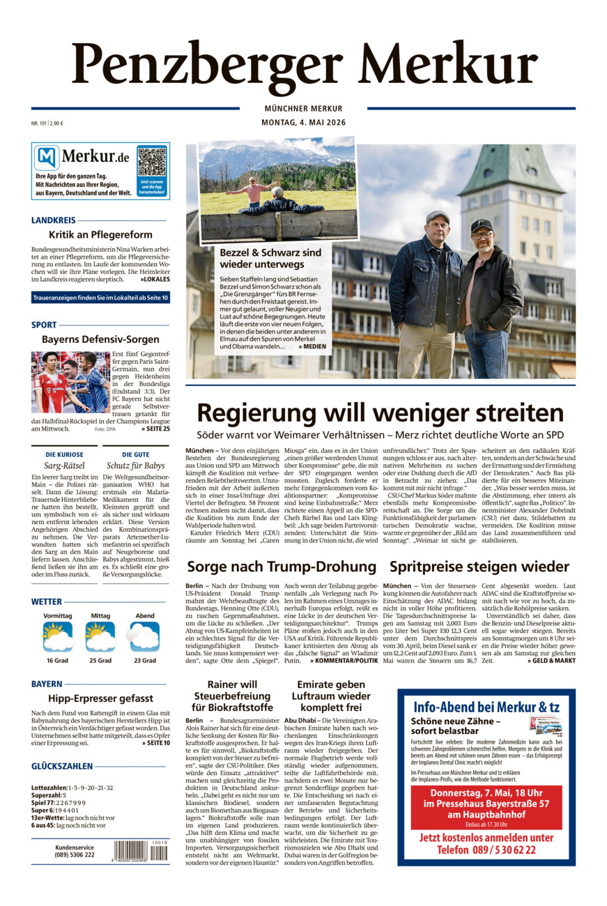 Penzberger Merkur vom Montag, 04.05.2026