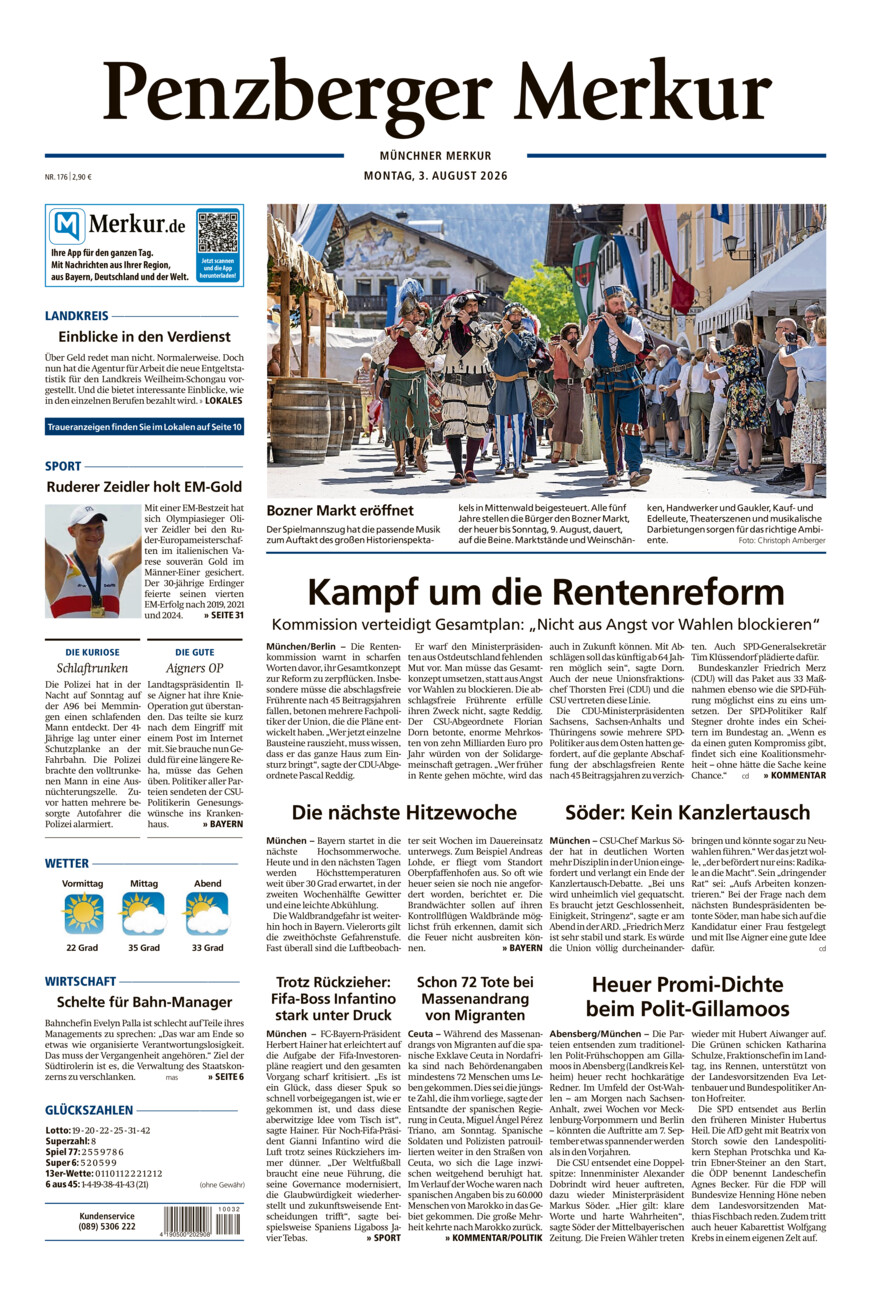 Penzberger Merkur vom Montag, 03.08.2026