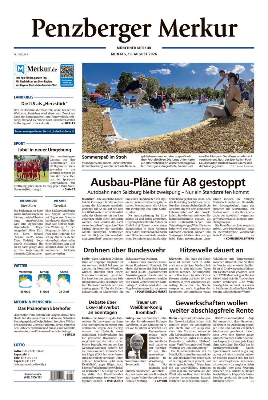 Penzberger Merkur vom Montag, 10.08.2026