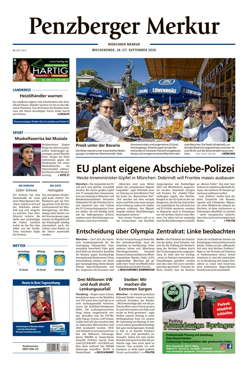 Penzberger Merkur vom Samstag, 26.09.2026