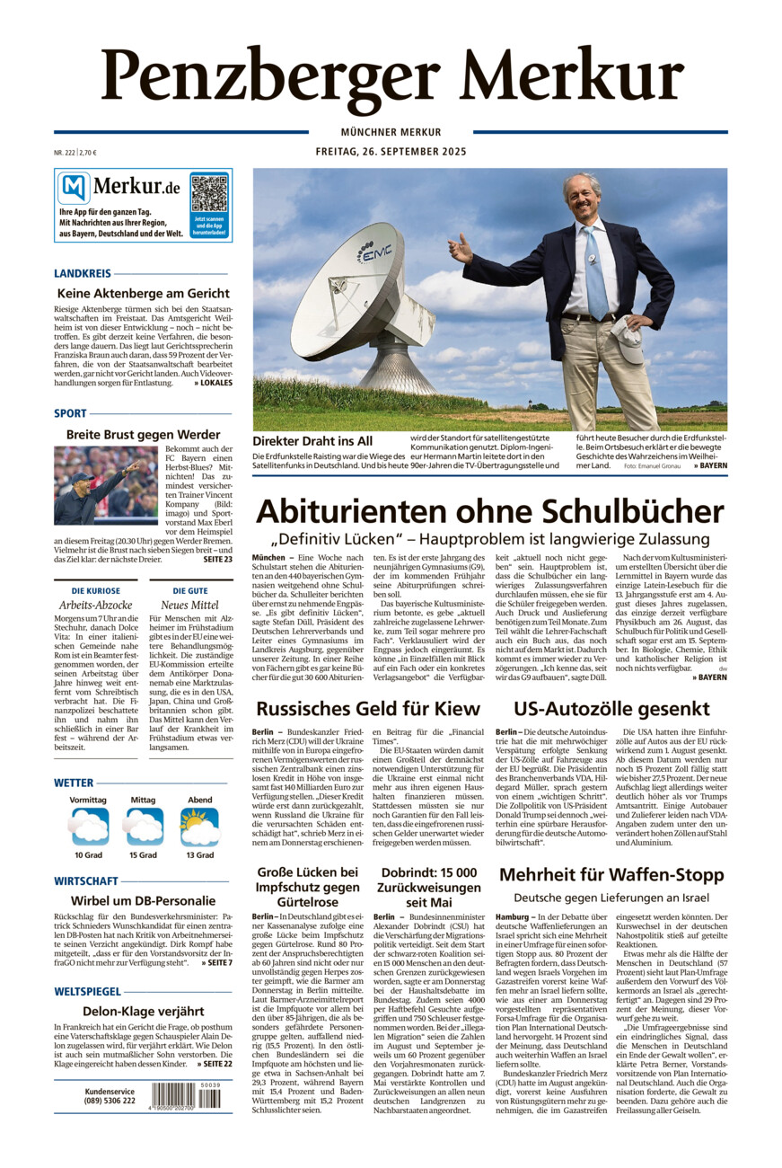 Penzberger Merkur vom Freitag, 26.09.2025