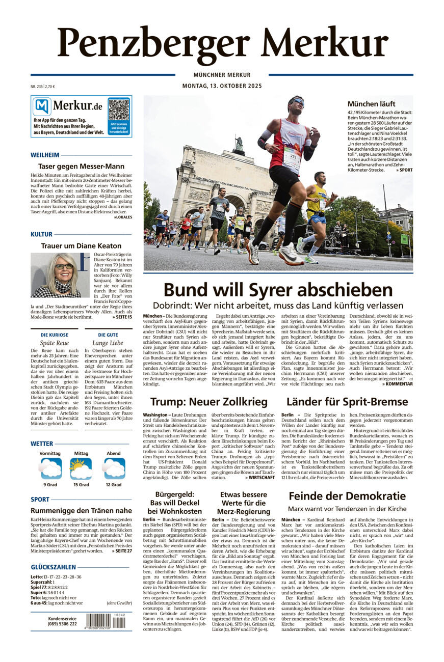 Penzberger Merkur vom Montag, 13.10.2025