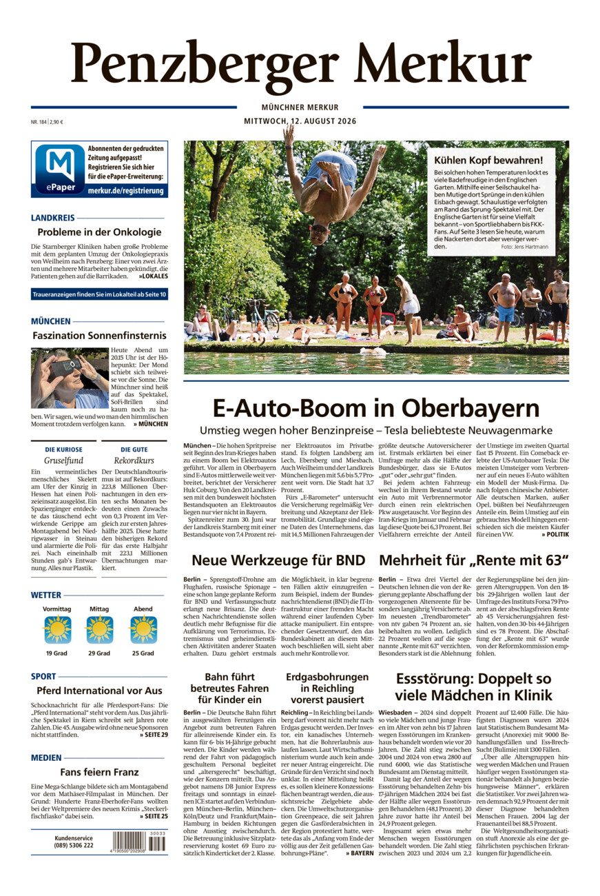 Penzberger Merkur vom Mittwoch, 12.08.2026