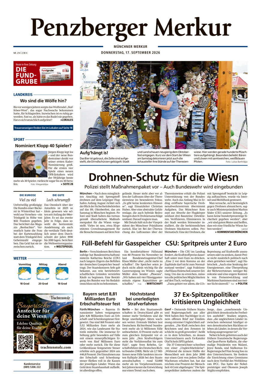 Penzberger Merkur vom Donnerstag, 17.09.2026