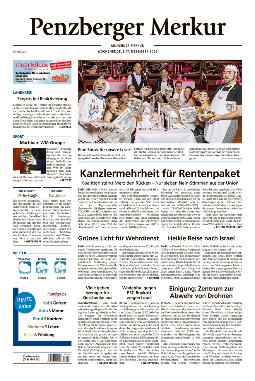 Penzberger Merkur vom Samstag, 06.12.2025