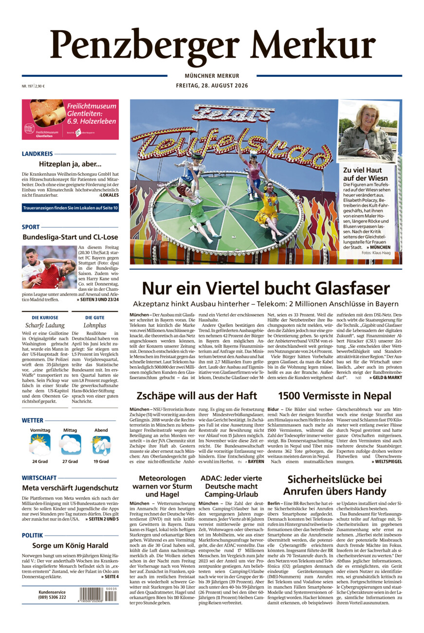 Penzberger Merkur vom Freitag, 28.08.2026