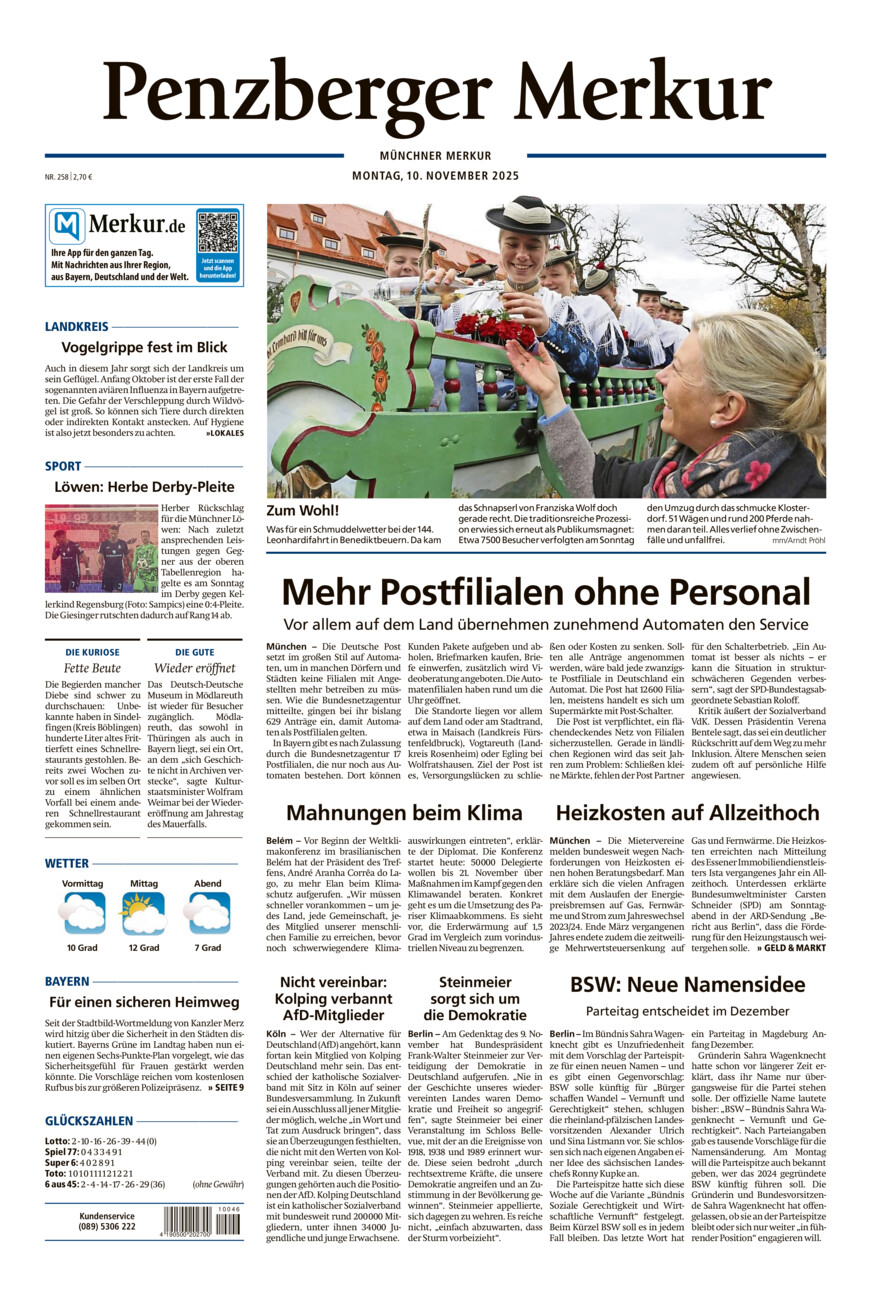 Penzberger Merkur vom Montag, 10.11.2025