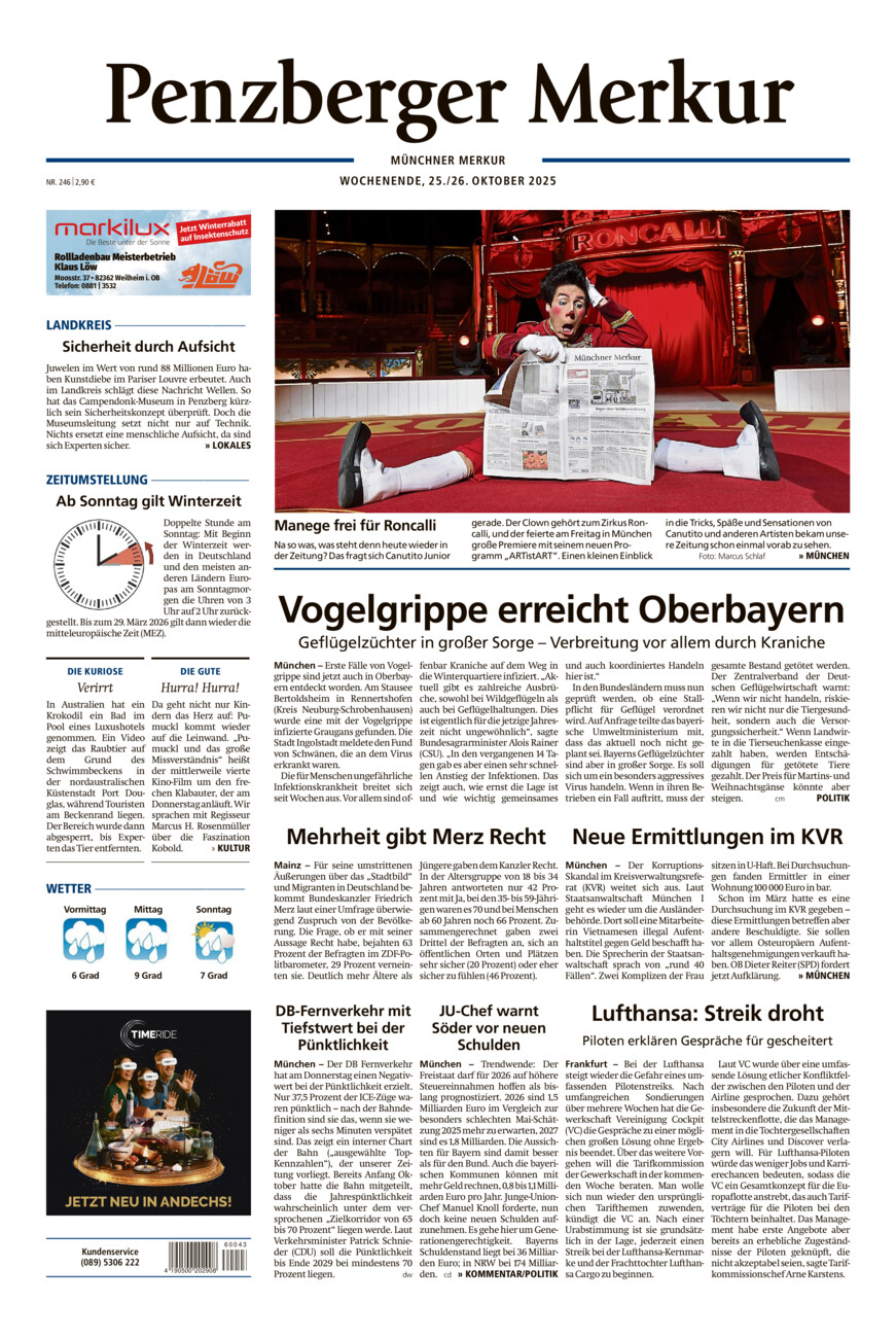 Penzberger Merkur vom Samstag, 25.10.2025