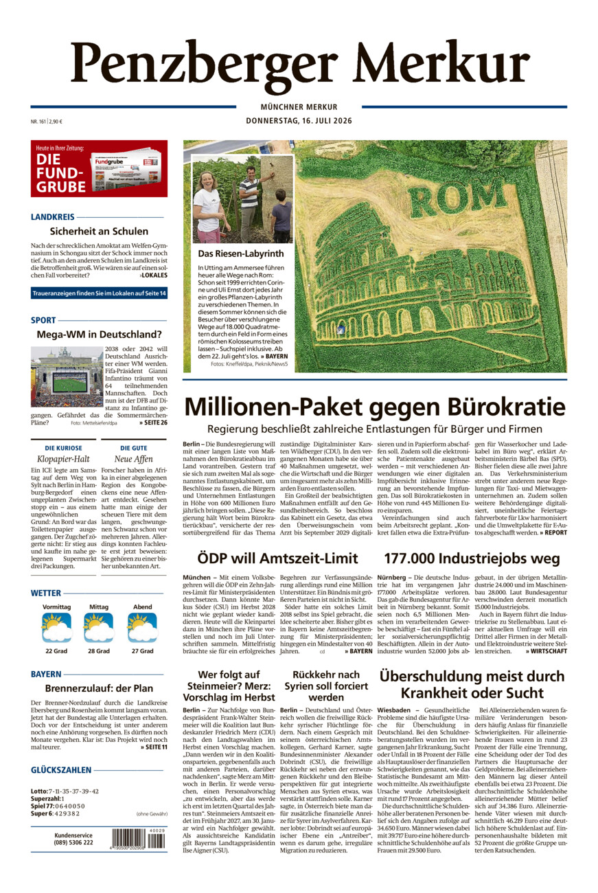 Penzberger Merkur vom Donnerstag, 16.07.2026