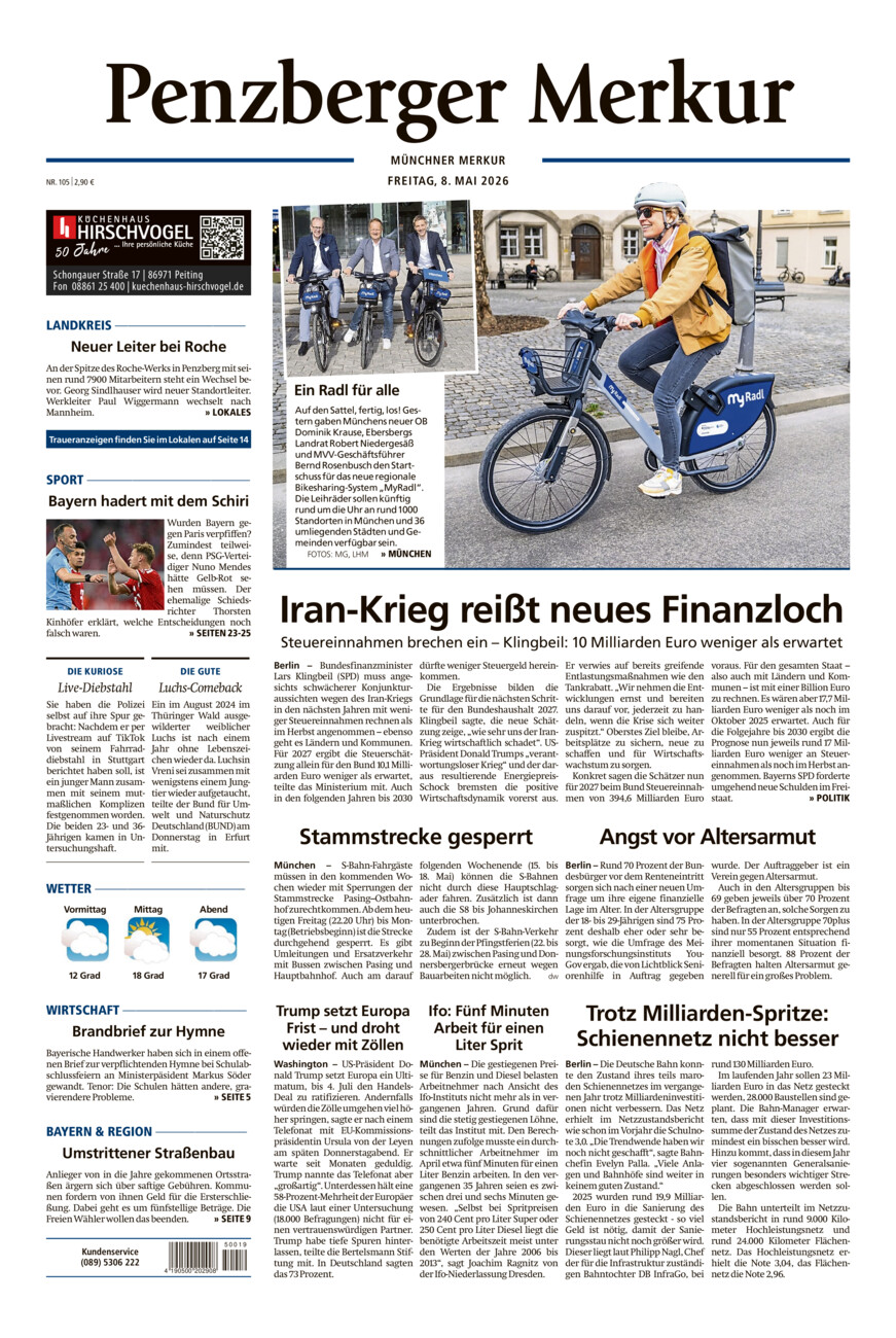 Penzberger Merkur vom Freitag, 08.05.2026