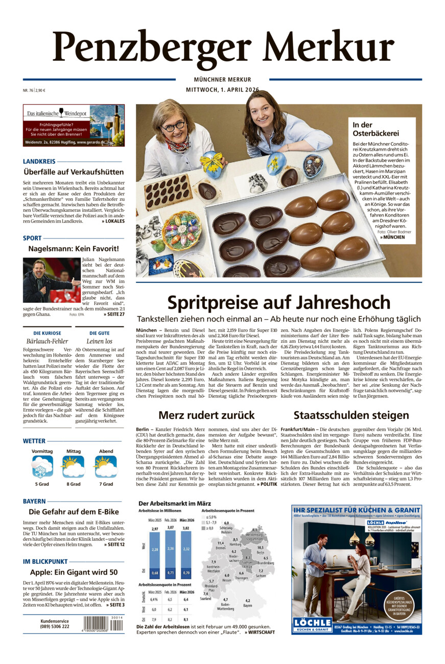 Penzberger Merkur vom Mittwoch, 01.04.2026