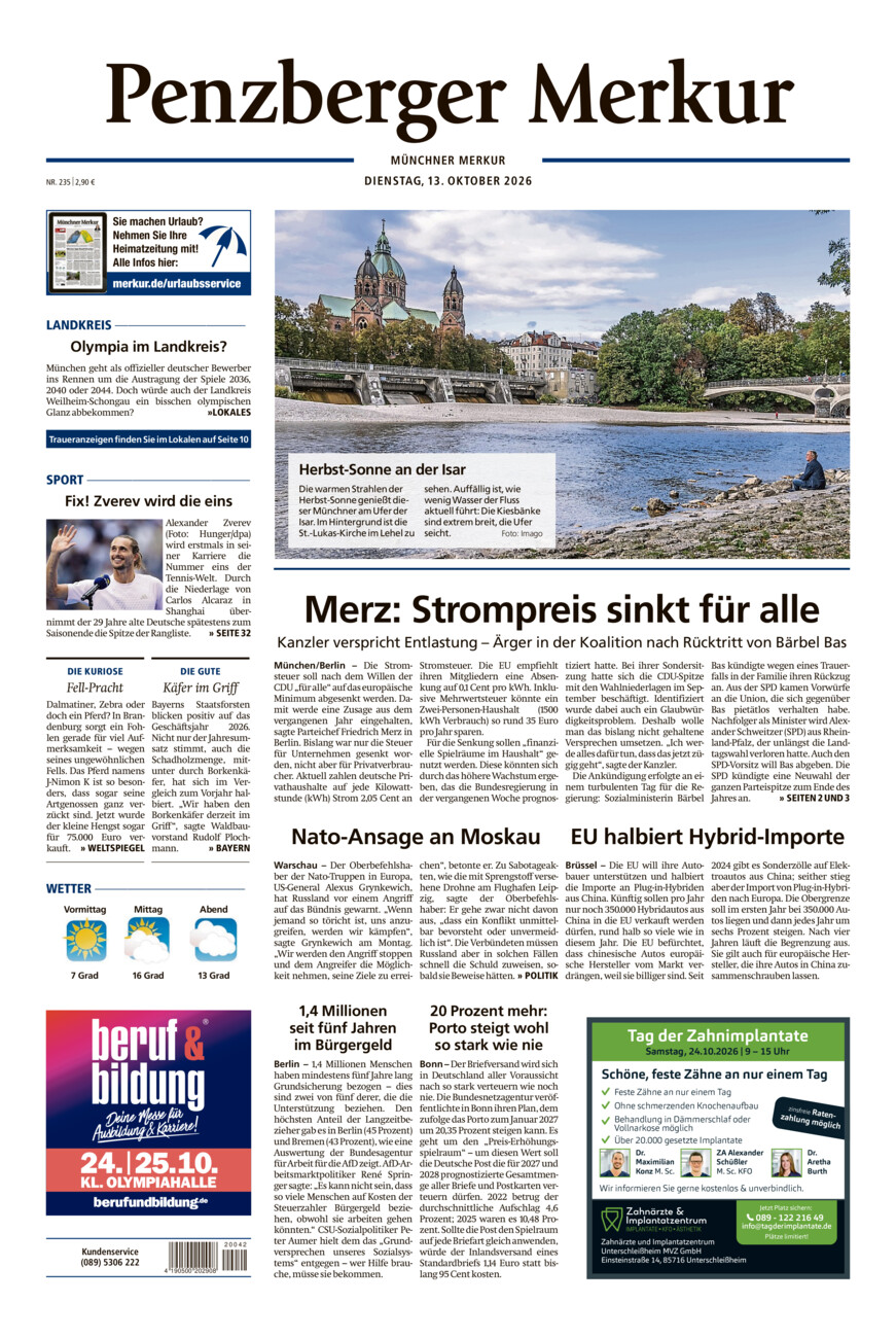 Penzberger Merkur vom Dienstag, 13.10.2026
