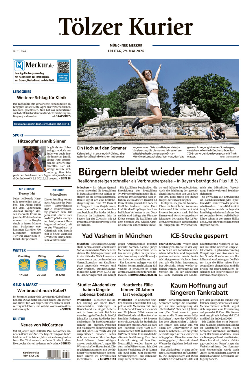 Tölzer Kurier - Loisachtal (TL) vom Freitag, 29.05.2026