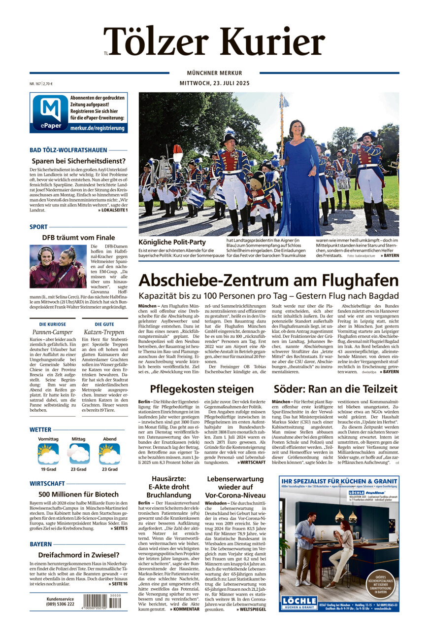 Tölzer Kurier - Loisachtal (TL) vom Mittwoch, 23.07.2025