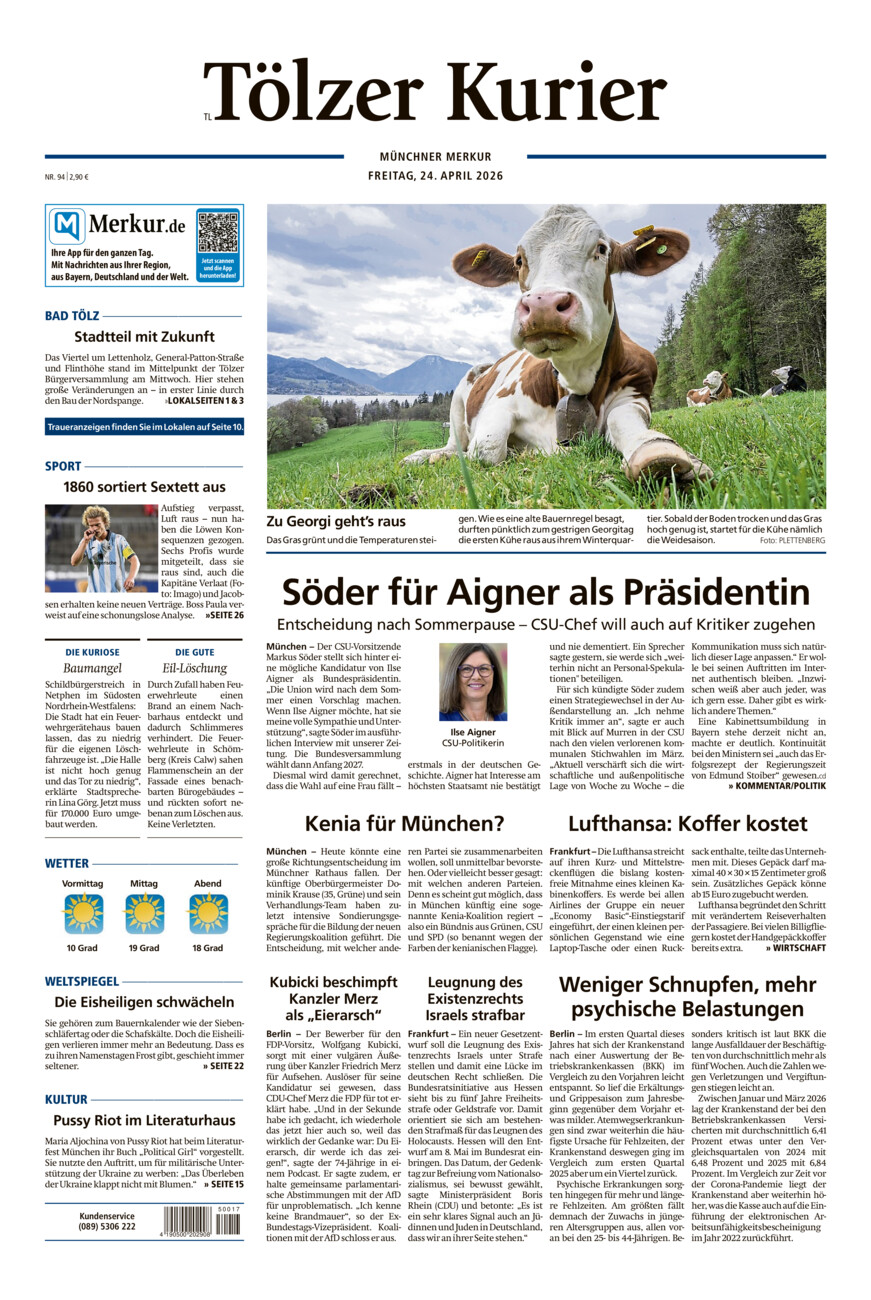Tölzer Kurier - Loisachtal (TL) vom Freitag, 24.04.2026