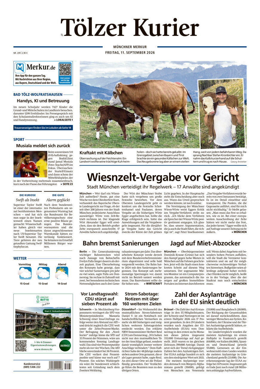 Tölzer Kurier - Loisachtal (TL) vom Freitag, 11.09.2026