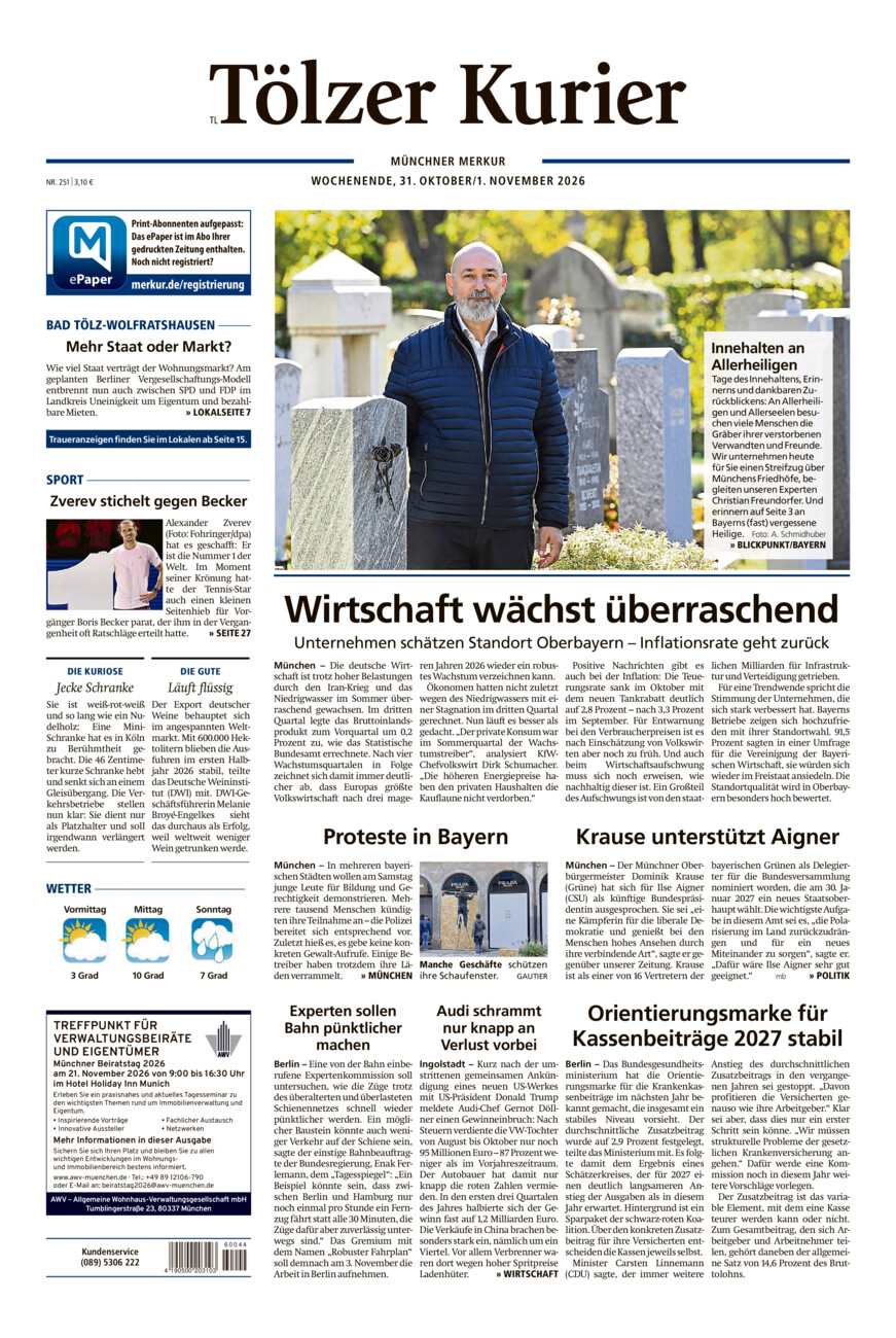 Tölzer Kurier - Loisachtal (TL) vom Samstag, 31.10.2026
