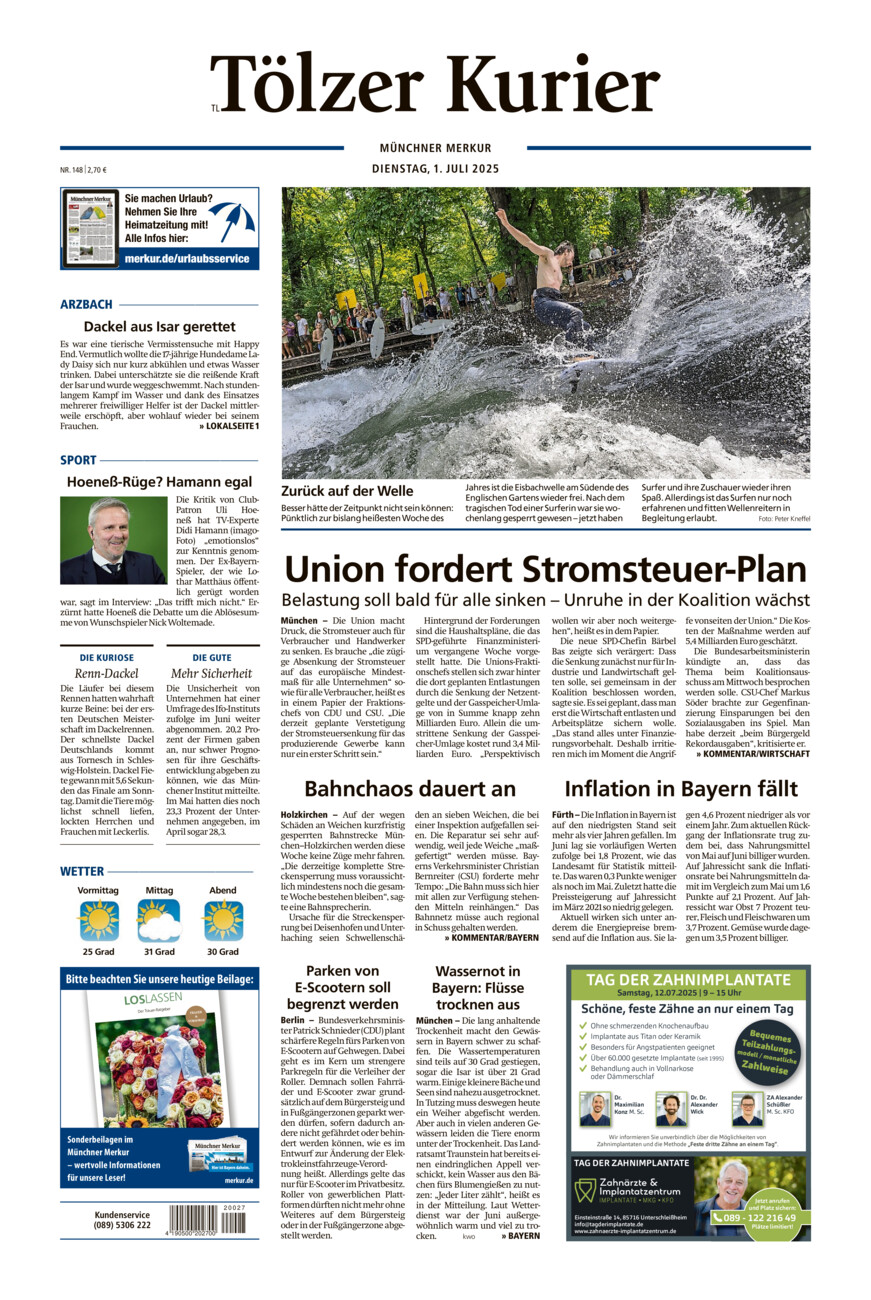 Tölzer Kurier - Loisachtal (TL) vom Dienstag, 01.07.2025