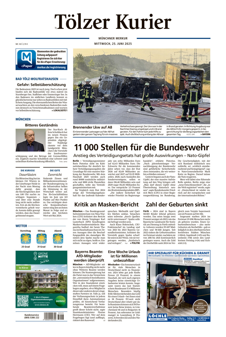 Tölzer Kurier - Loisachtal (TL) vom Mittwoch, 25.06.2025