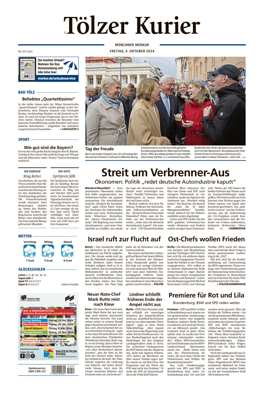 Tölzer Kurier - Loisachtal (TL) vom Freitag, 04.10.2024