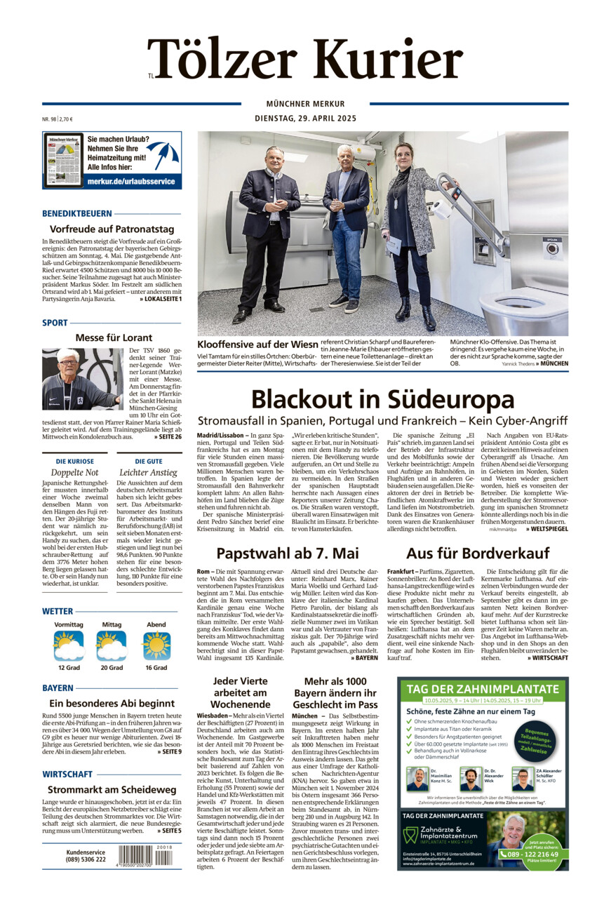 Tölzer Kurier - Loisachtal (TL) vom Dienstag, 29.04.2025