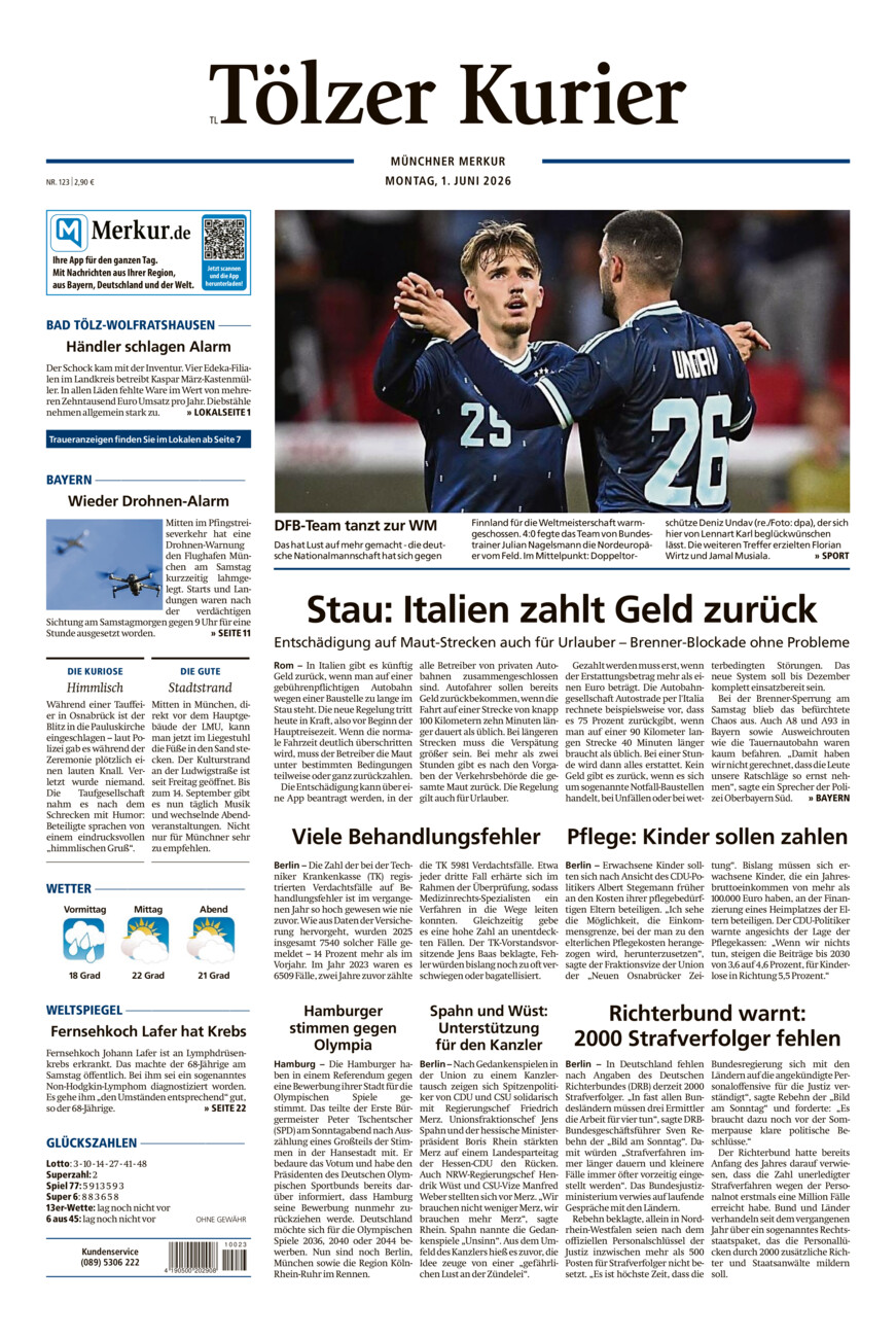Tölzer Kurier - Loisachtal (TL) vom Montag, 01.06.2026