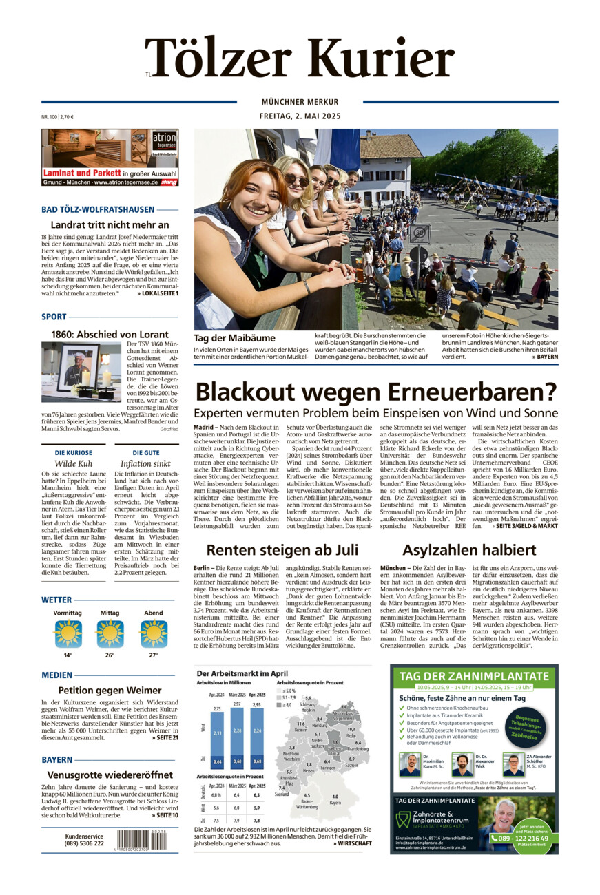 Tölzer Kurier - Loisachtal (TL) vom Freitag, 02.05.2025