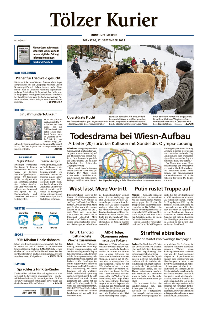 Tölzer Kurier - Loisachtal (TL) vom Dienstag, 17.09.2024