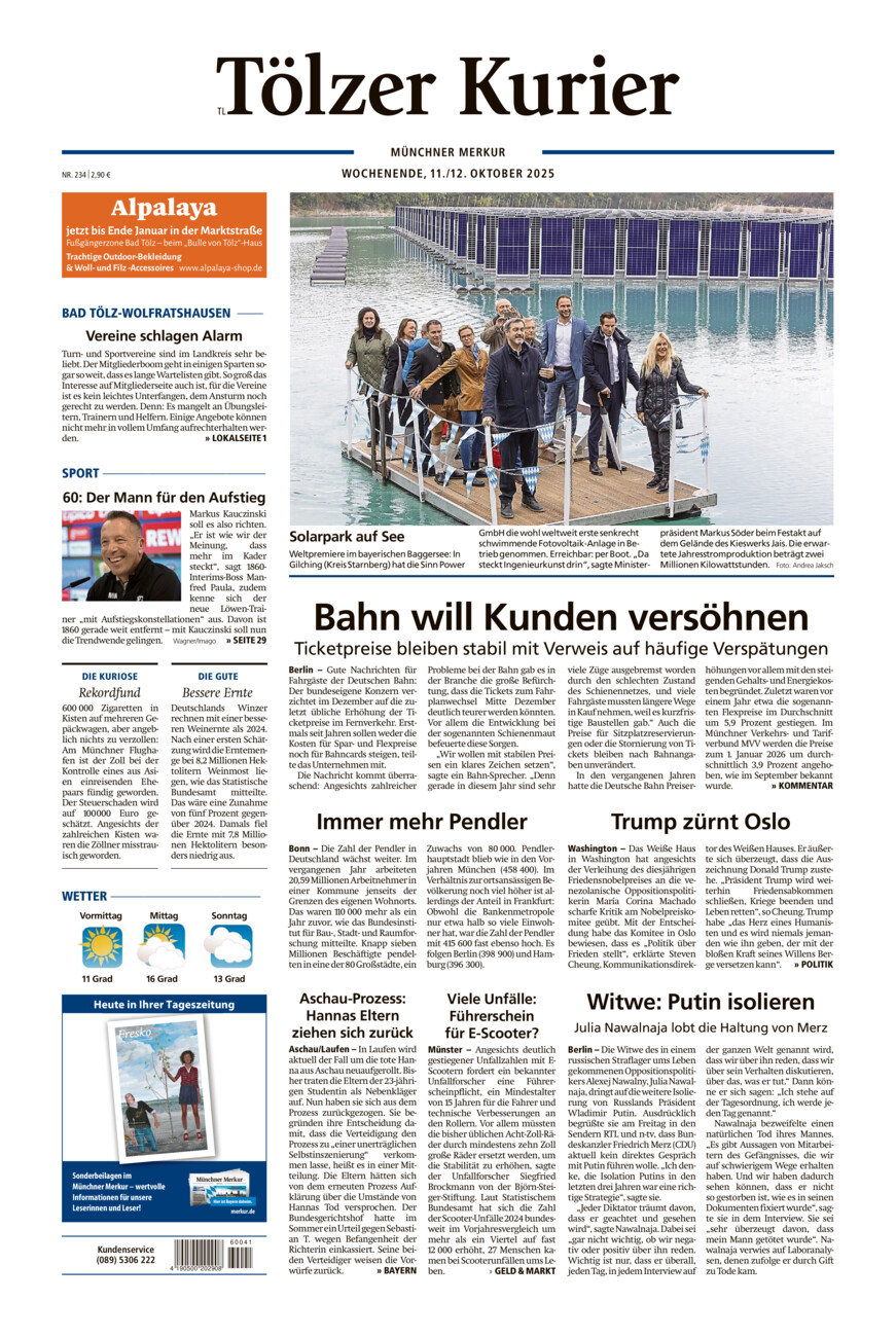 Tölzer Kurier - Loisachtal (TL) vom Samstag, 11.10.2025