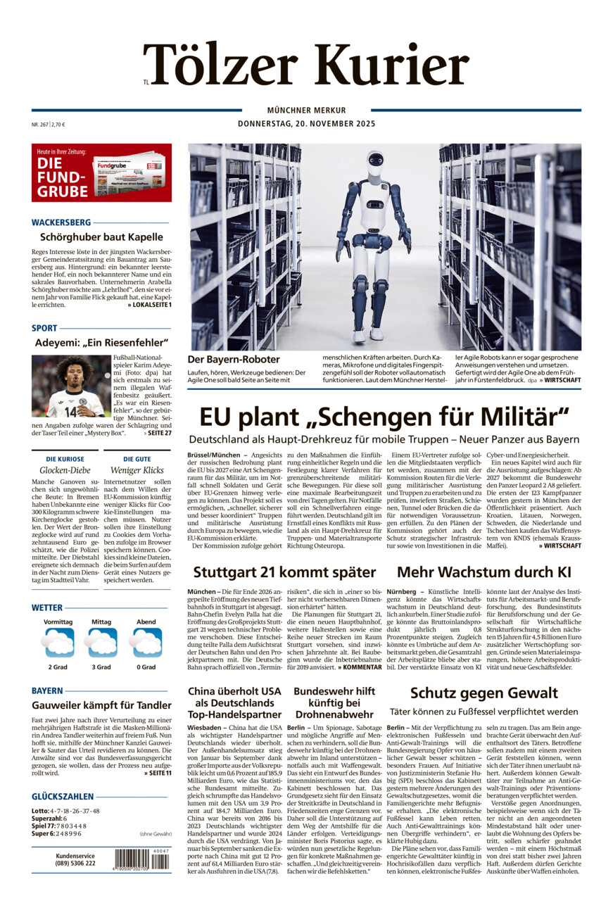 Tölzer Kurier - Loisachtal (TL) vom Donnerstag, 20.11.2025