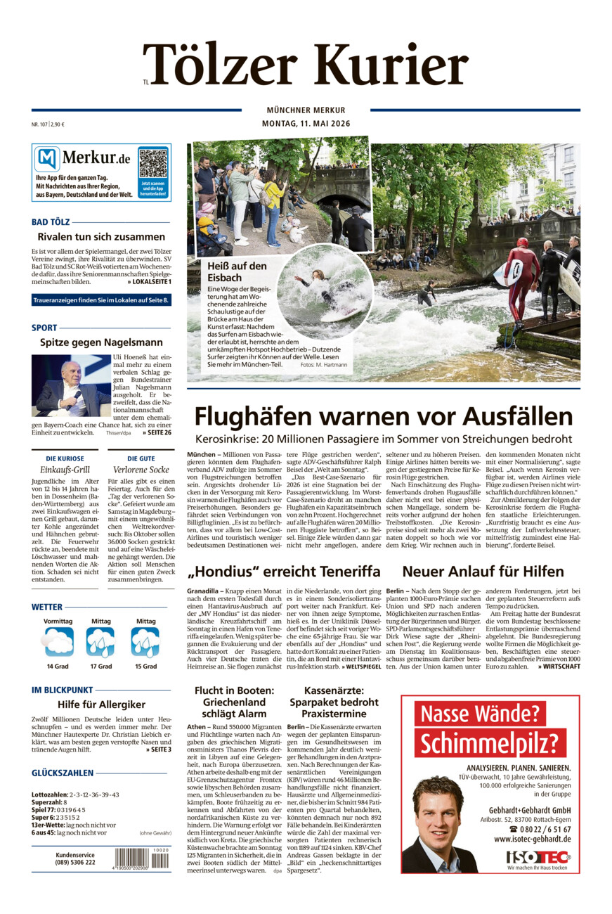 Tölzer Kurier - Loisachtal (TL) vom Montag, 11.05.2026