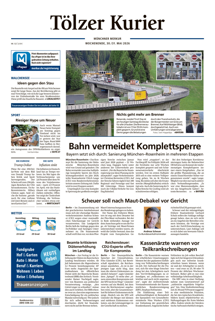 Tölzer Kurier - Loisachtal (TL) vom Samstag, 30.05.2026