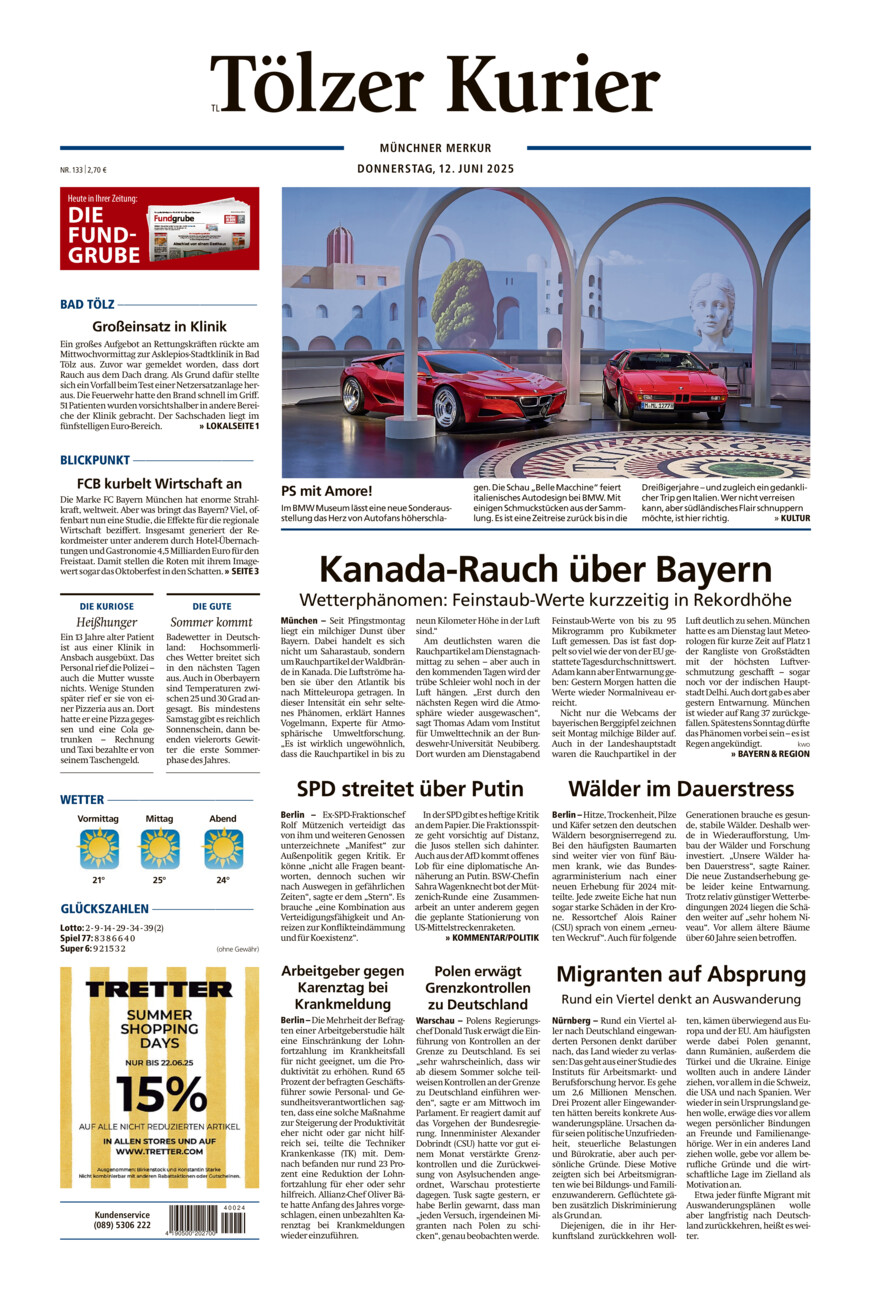 Tölzer Kurier - Loisachtal (TL) vom Donnerstag, 12.06.2025