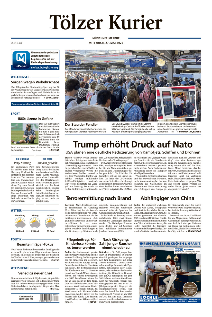 Tölzer Kurier - Loisachtal (TL) vom Mittwoch, 27.05.2026