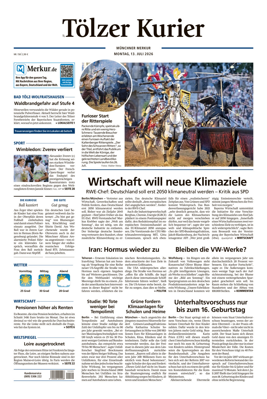 Tölzer Kurier - Loisachtal (TL) vom Montag, 13.07.2026